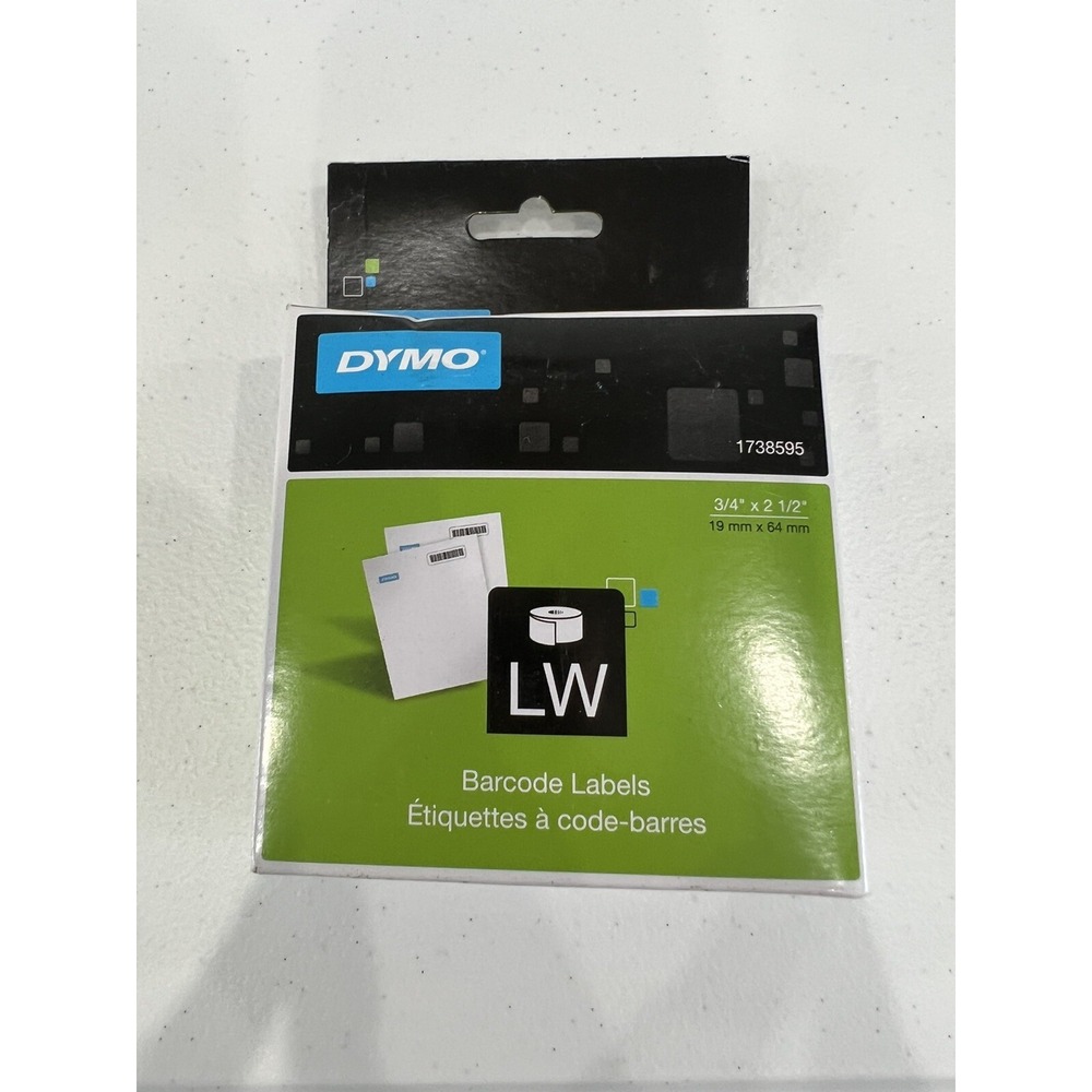 DYMO 1738595 BARCODE LABELS 3/4" X 2 1/2" (19mm X 64mm) Pack of One